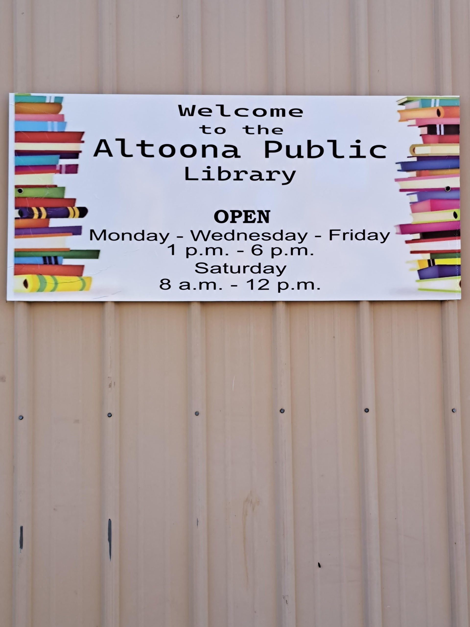 Library Sign Altoona Public Library
